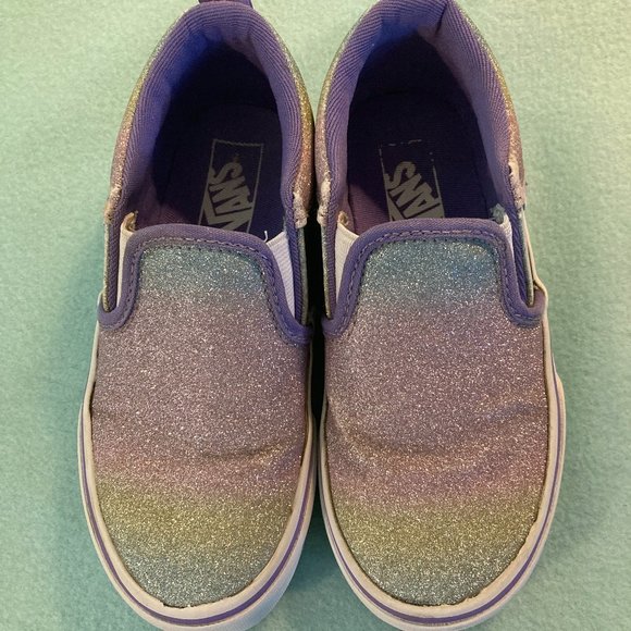Vans Other - Girls Slip-on Vans "Asher Rainbow Glitter"